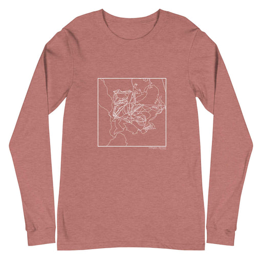 Killington Vermont  Map Unisex Long-Sleeve T-shirt with City inscription in Heather Mauve