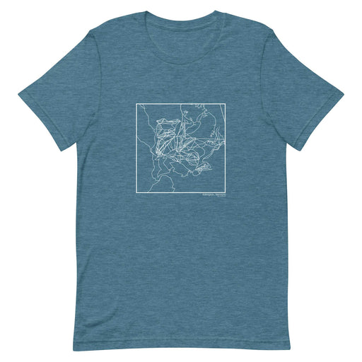 Killington Vermont  Map Unisex T-Shirt with City inscription in Heather Teal