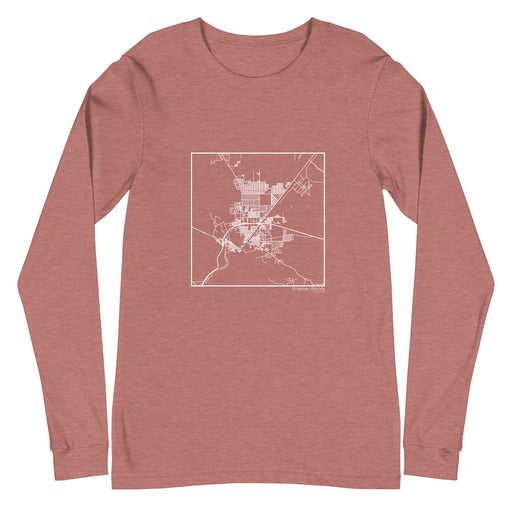 Kingman Arizona  Map Unisex Long-Sleeve T-shirt with City inscription in Heather Mauve