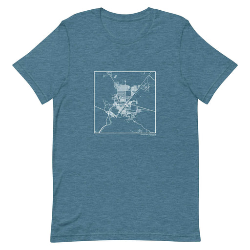 Kingman Arizona  Map Unisex T-Shirt with City inscription in Heather Teal