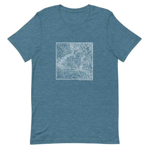 Kings Canyon National Park Topographic  Map Unisex T-Shirt with City inscription in Heather Teal