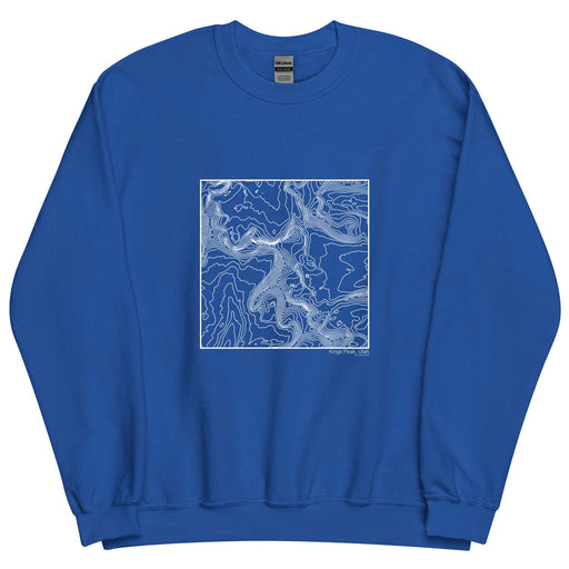 Kings Peak Utah Topographic  Map Unisex Crewneck Sweater with City inscription in Royal Blue