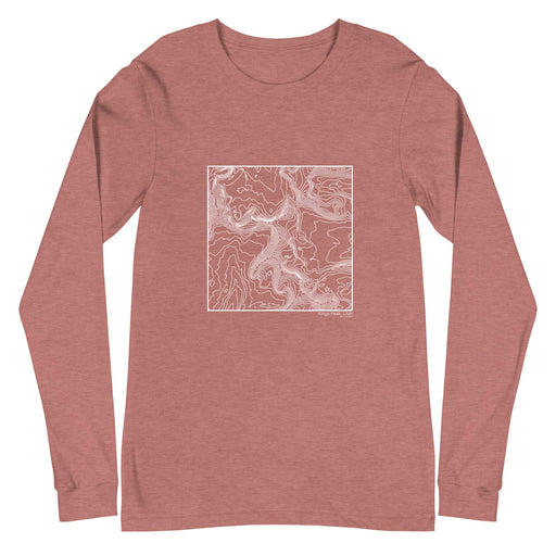 Kings Peak Utah Topographic  Map Unisex Long-Sleeve T-shirt with City inscription in Heather Mauve