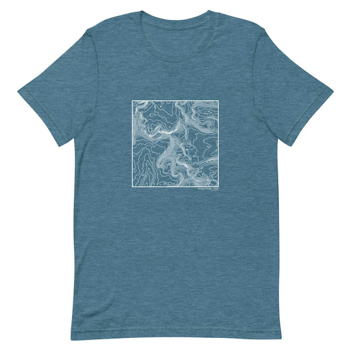 Kings Peak Utah Topographic  Map Unisex T-Shirt with City inscription in Heather Teal