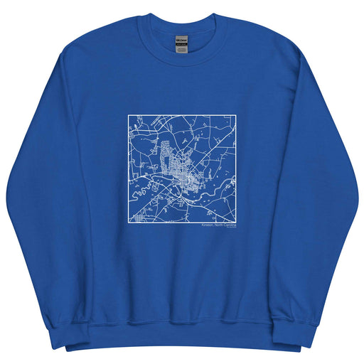 Kinston North Carolina  Map Unisex Crewneck Sweater with City inscription in Royal Blue