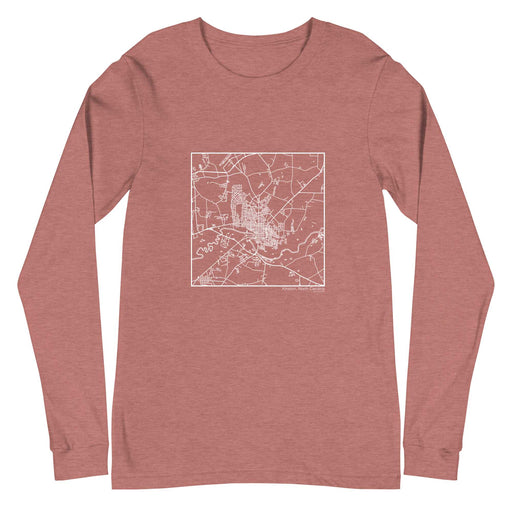 Kinston North Carolina  Map Unisex Long-Sleeve T-shirt with City inscription in Heather Mauve