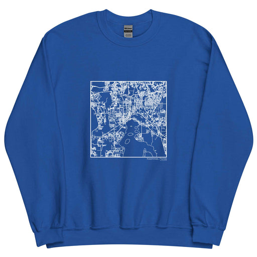 Kissimmee Florida  Map Unisex Crewneck Sweater with City inscription in Royal Blue
