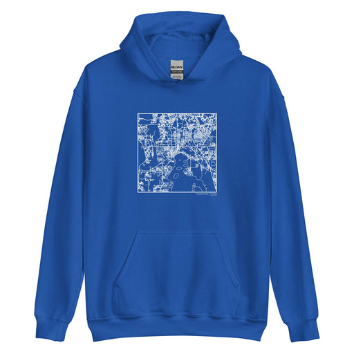 Kissimmee Florida  Map Unisex Hoodie Sweater with City inscription in Royal Blue