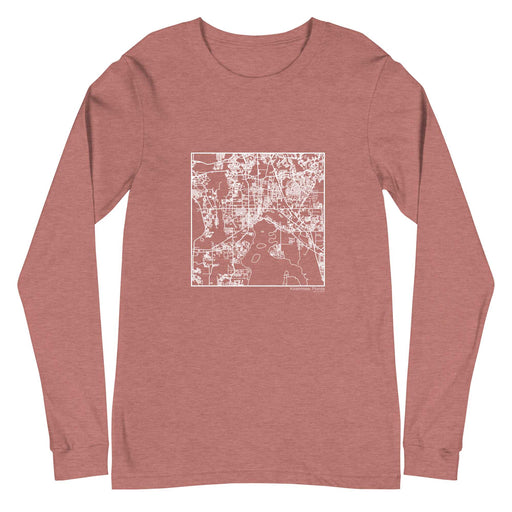 Kissimmee Florida  Map Unisex Long-Sleeve T-shirt with City inscription in Heather Mauve
