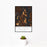 12x18 Kitsap Peninsula Washington Map Print Portrait Orientation in Ember Style With Small Cactus Plant in White Planter