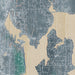 Kitsap Peninsula Washington Map Print in Afternoon Style Zoomed In Close Up Showing Details