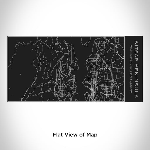 Rendered View of Kitsap Peninsula Washington Map Engraving on 17oz Stainless Steel Insulated Cola Bottle in Black