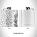 Rendered View of Kitsap Peninsula Washington Map Engraving on 6oz Stainless Steel Flask in White