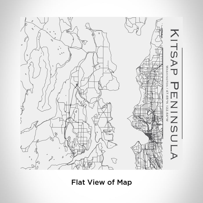 Rendered View of Kitsap Peninsula Washington Map Engraving on 17oz Stainless Steel Insulated Tumbler in White