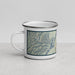 Left View Custom Kitsap Peninsula Washington Map Enamel Mug in Woodblock