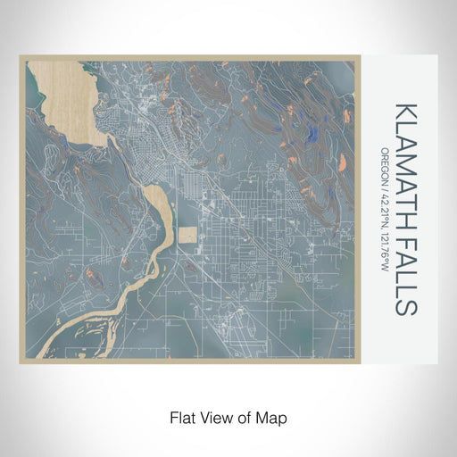 Rendered View of Klamath Falls Oregon Map on 20oz Stainless Steel Insulated Bottle with Bamboo Top with printed afternoon style map