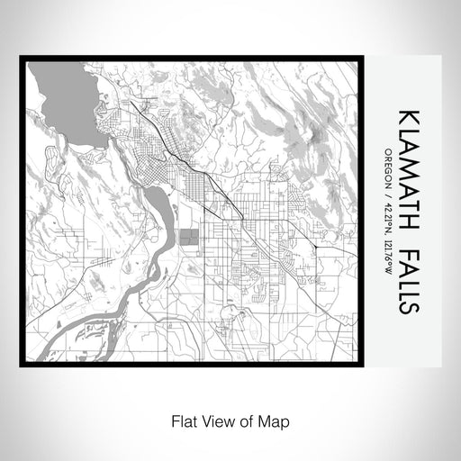 Rendered View of Klamath Falls Oregon Map on 20oz Stainless Steel Insulated Bottle with Bamboo Top with printed classic style map