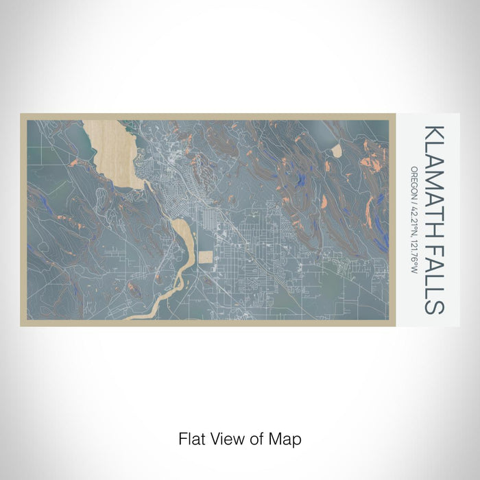 Rendered View of Klamath Falls Oregon Map on 17oz Stainless Steel Insulated Bottle with printed afternoon style map
