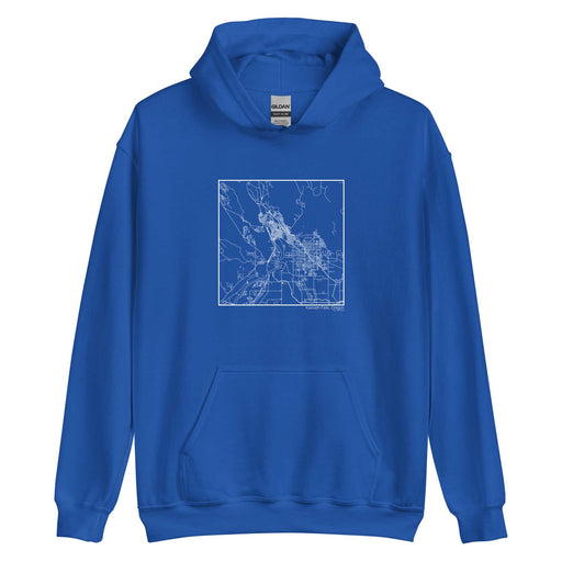 Klamath Falls Oregon  Map Unisex Hoodie Sweater with City inscription in Royal Blue
