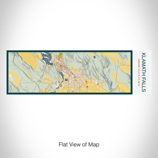Rendered View of Klamath Falls Oregon Map on 10oz Stainless Steel Insulated Cup in Woodblock with Sliding Lid