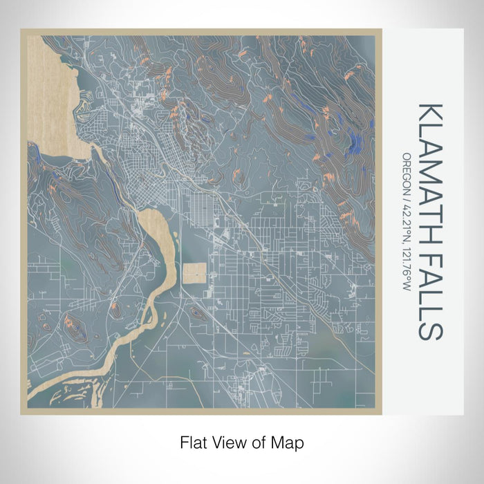 Rendered View of Klamath Falls Oregon Map on 17oz Stainless Steel Insulated Tumbler in Afternoon Map Style