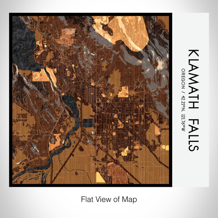 Rendered View of Klamath Falls Oregon Map on 17oz Stainless Steel Insulated Tumbler in Ember Map Style