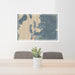 24x36 Klawock Alaska Map Print Landscape Orientation in Afternoon Style Behind 2 Chairs Table and Potted Plant