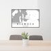 24x36 Klawock Alaska Map Print Landscape Orientation in Classic Style Behind 2 Chairs Table and Potted Plant