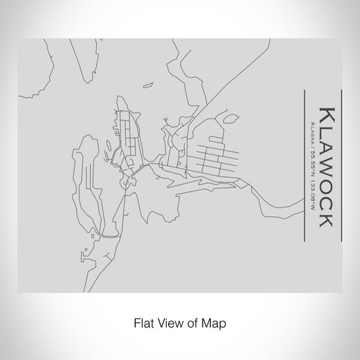 Rendered View of Klawock Alaska Map on 20oz Stainless Steel Insulated Bottle with Bamboo Top