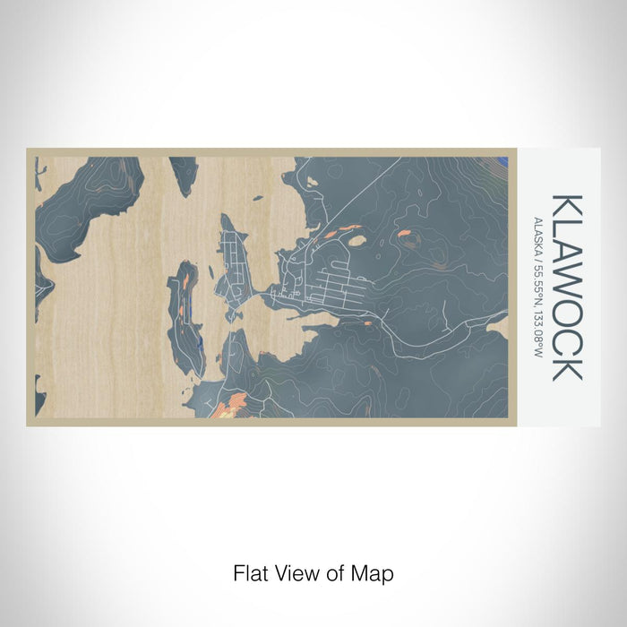 Rendered View of Klawock Alaska Map on 17oz Stainless Steel Insulated Bottle with printed afternoon style map