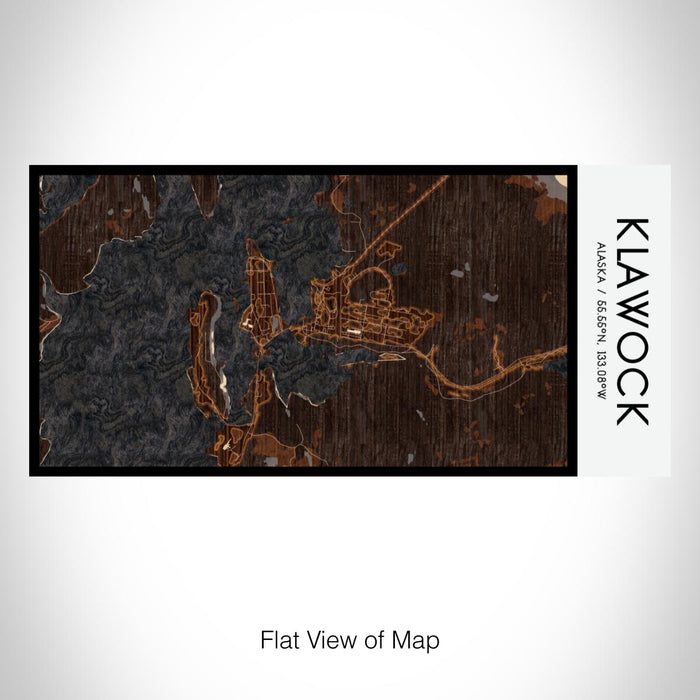 Rendered View of Klawock Alaska Map on 17oz Stainless Steel Insulated Bottle with printed ember style map
