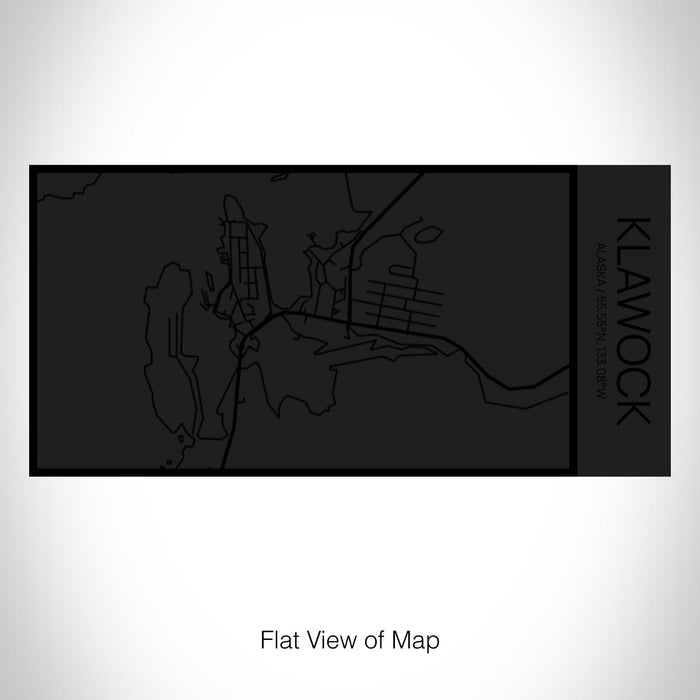 Rendered View of Klawock Alaska Map on 17oz Stainless Steel Insulated Cola Bottle in Stainless in Matte Black