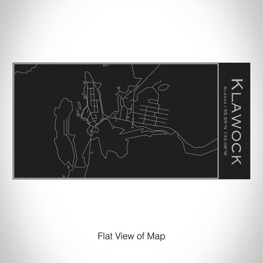 Rendered View of Klawock Alaska Map on 17oz Stainless Steel Insulated Cola Bottle in Black