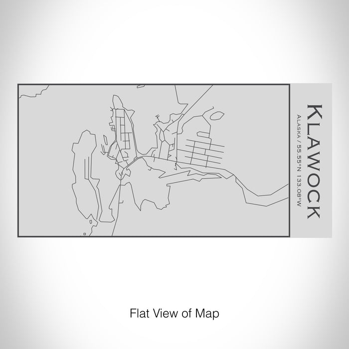 Rendered View of Klawock Alaska Map on 17oz Stainless Steel Insulated Cola Bottle