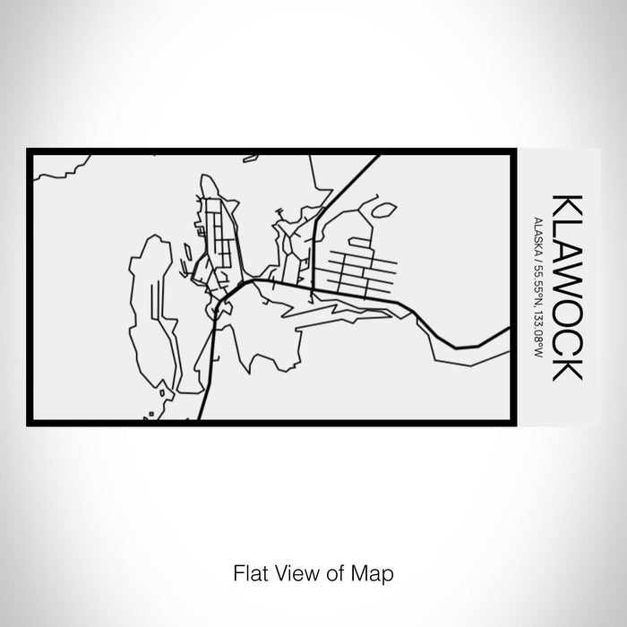 Rendered View of Klawock Alaska Map on 17oz Stainless Steel Insulated Cola Bottle in Stainless in Matte White