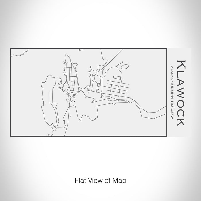 Rendered View of Klawock Alaska Map on 17oz Stainless Steel Insulated Cola Bottle in White