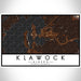 Klawock Alaska Map Print Landscape Orientation in Ember Style With Shaded Background