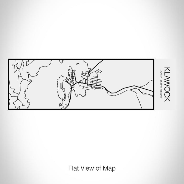Rendered View of Klawock Alaska Map on 10oz Stainless Steel Insulated Cup in Matte White with Sliding Lid