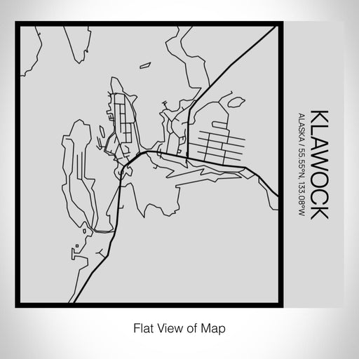 Rendered View of Klawock Alaska Map on 17oz Stainless Steel Insulated Tumbler in Tactile Lines with Succulent in Background