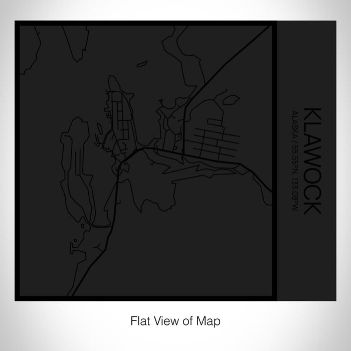 Rendered View of Klawock Alaska Map on 17oz Stainless Steel Insulated Tumbler in Matte Black with Tactile Lines
