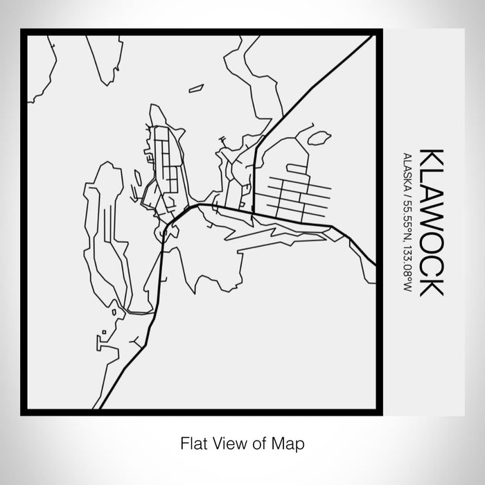 Rendered View of Klawock Alaska Map on 17oz Stainless Steel Insulated Tumbler in Matte White with Tactile Lines