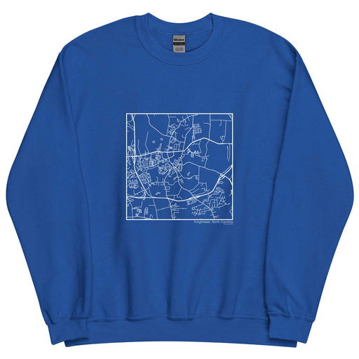 Knightdale North Carolina  Map Unisex Crewneck Sweater with City inscription in Royal Blue