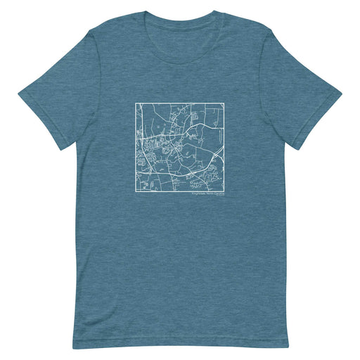 Knightdale North Carolina  Map Unisex T-Shirt with City inscription in Heather Teal