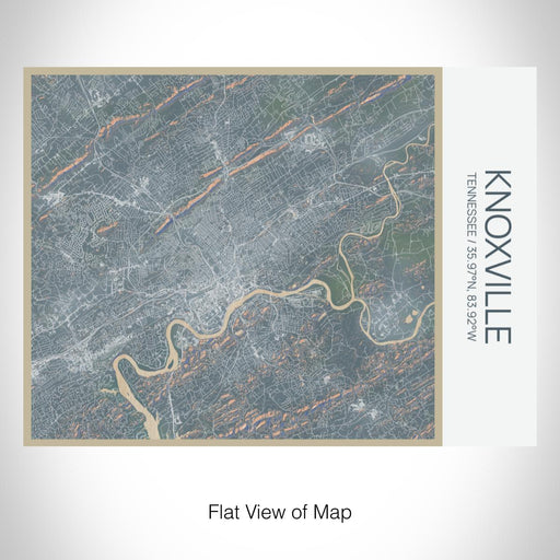 Rendered View of Knoxville Tennessee Map on 20oz Stainless Steel Insulated Bottle with Bamboo Top with printed afternoon style map