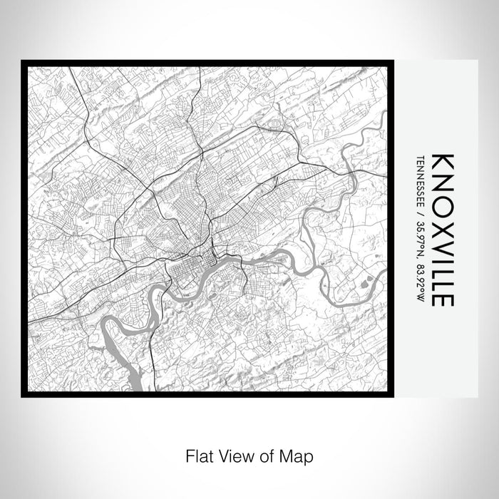 Rendered View of Knoxville Tennessee Map on 20oz Stainless Steel Insulated Bottle with Bamboo Top with printed classic style map