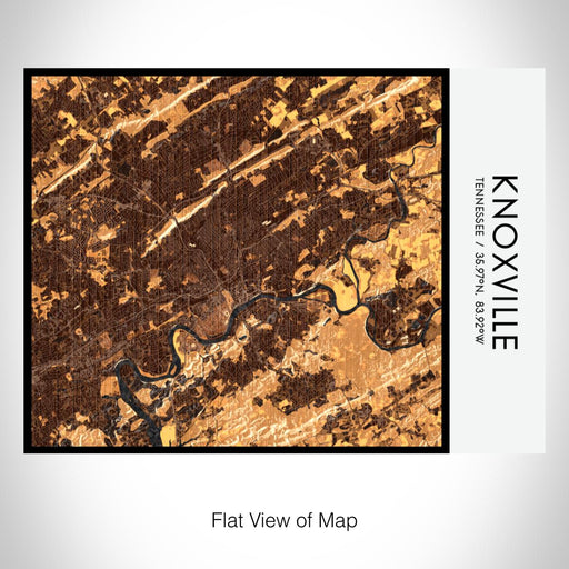 Rendered View of Knoxville Tennessee Map on 20oz Stainless Steel Insulated Bottle with Bamboo Top with printed ember style map