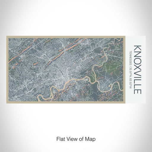 Rendered View of Knoxville Tennessee Map on 17oz Stainless Steel Insulated Bottle with printed afternoon style map