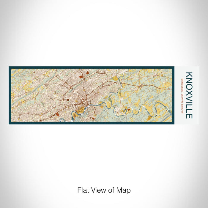 Rendered View of Knoxville Tennessee Map on 10oz Stainless Steel Insulated Cup in Woodblock with Sliding Lid