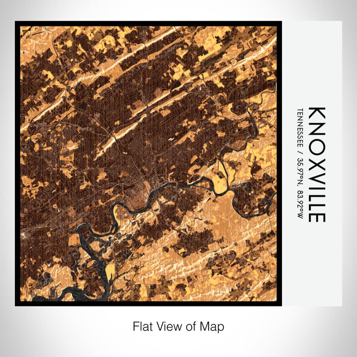 Rendered View of Knoxville Tennessee Map on 17oz Stainless Steel Insulated Tumbler in Ember Map Style