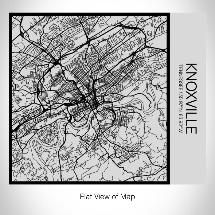 Rendered View of Knoxville Tennessee Map on 17oz Stainless Steel Insulated Tumbler in Tactile Lines with Succulent in Background